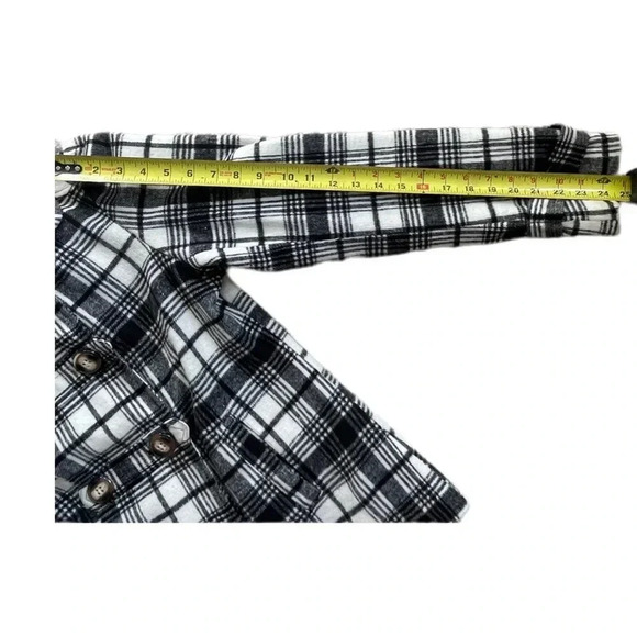 Pink Envelope Plaid Hooded Button Down Black and White Peacoat Junior’s Large - Picture 13 of 13